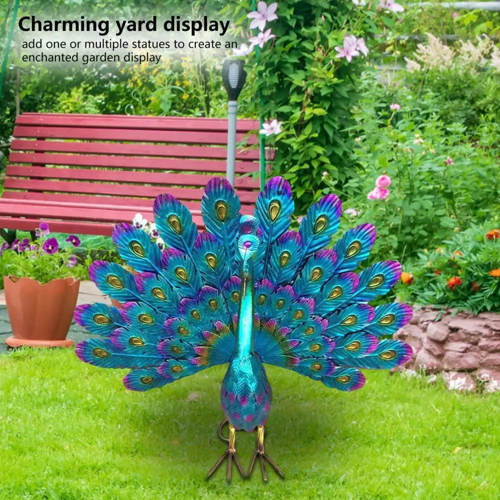 Peacock-veistos Viljonä muotoinen eläinten riikinkukko patsas hapettumisen anti-hapettumisen puutarhan sisustus kuluen kestävä riikinkukkokoriste