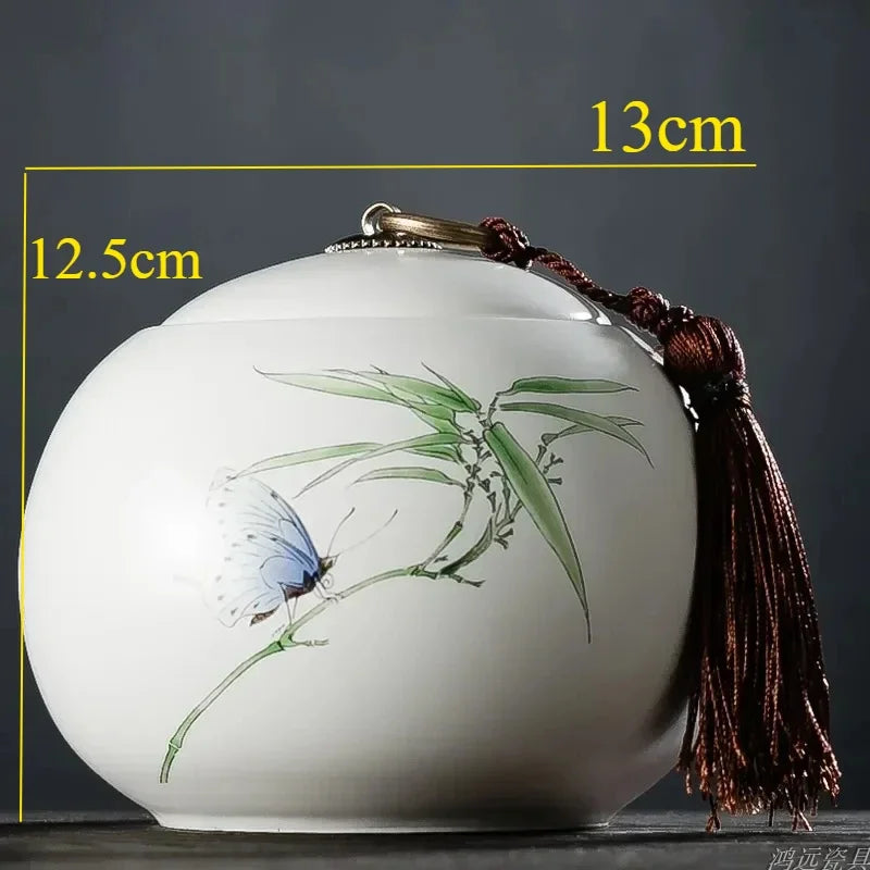 Large Capacity Ceramic Tea Caddy Portable Sealed Travel Tea Jar Candy Coffee Storage Spice Container Tea Boxes Storage Tank