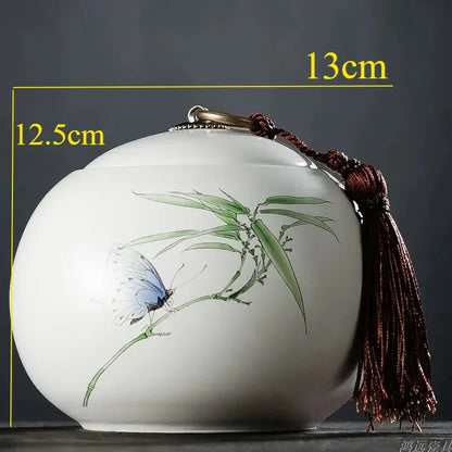 Large Capacity Ceramic Tea Caddy Portable Sealed Travel Tea Jar Candy Coffee Storage Spice Container Tea Boxes Storage Tank