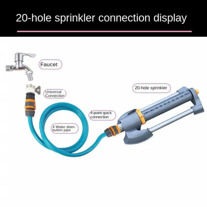 20 lyuk forgó sprinkler öntözheti az automatikus lengő kerti gyep fém alap forgó víz öntöző permetezőgép