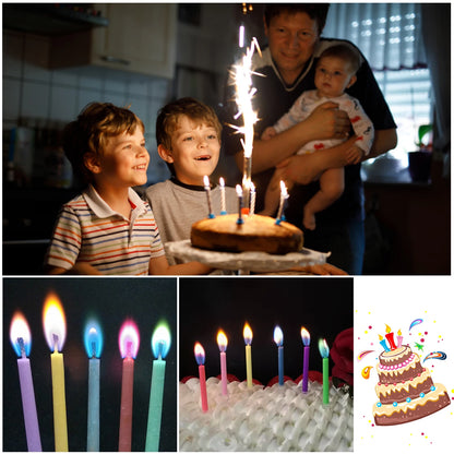 Moniväriset liekki kynttilät värikkäitä hääjuhlia syntymäpäiväkakku kynttilöitä sisustusjuhlatarvikkeita lapsille