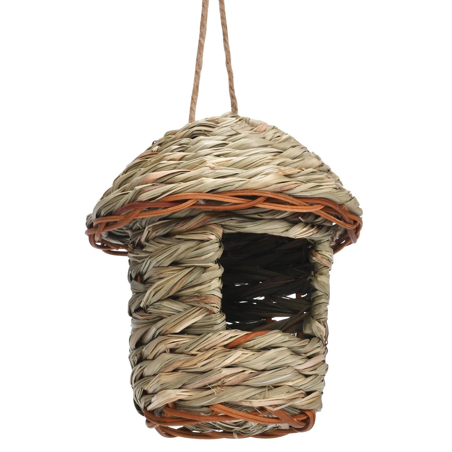 Handweven stromomvogel Nest Papegaai uitkomende buitentuin hangende broedend broedhuis nestvogel accessoire