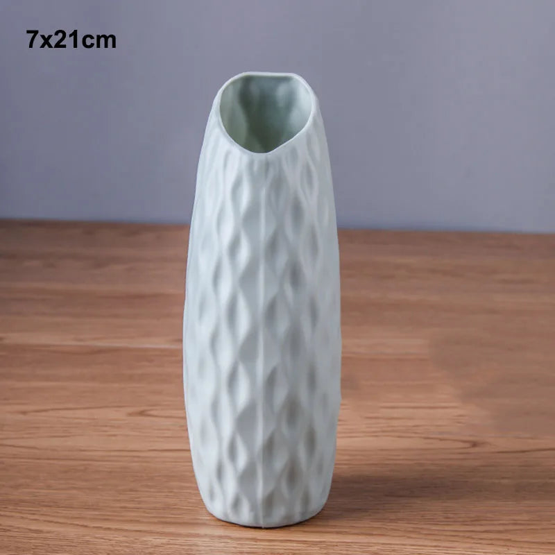 Morandi Plastic Vase Living Room Decoration Ornaments Modern Origami Plastic Vases for Flower Arrangements Home Decoration