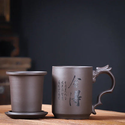 Chinese Yixing Purple Clay Teacups Raw Ore Handmade Master Cup Household Drinkware Chinese Teaware Supplies with Filter