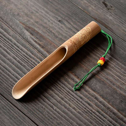 Handmade Bamboo Tea Scoop Traditional Zen Kung Fu Teaware Accessories Kitchen Seasoning Dispenser Tool Coffee Bean Spoon Shovel