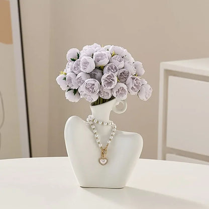 Creative Human Vase Living Room Flower Arrangement Container Ceramic Flower Pot Decoration Home Decoration Accessories