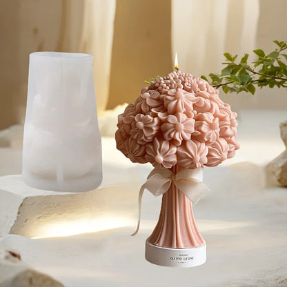 New 3D Rose Bouquet Candle Silicone Mold Chrysanthemum Flower Cluster Resin Mold Flower Peony Gypsum Mold Valentine's Day Gift