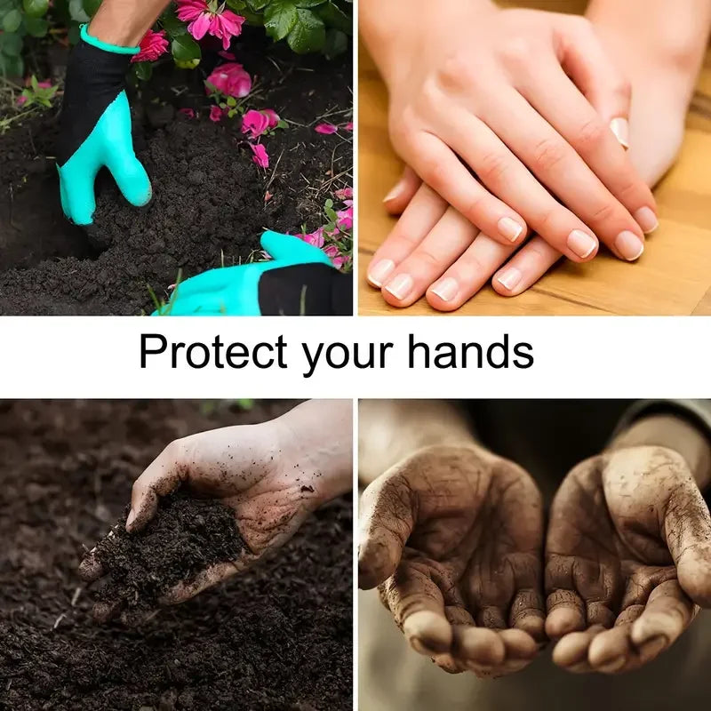 Guantes de jardín de 2 piezas con garras para mujeres y hombres, ambas manos Guantes de jardinería Guantes de jardín Guantes de jardín Guante seguro para cavar