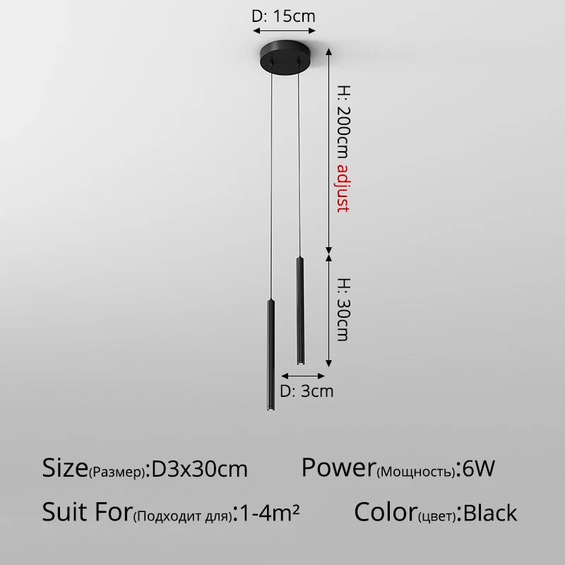 Dimming Simple Black White New LED Modern Pendant Lights Living Study Dining Room Bedroom Bedside Bar Loft Lamps Indoor Lighting