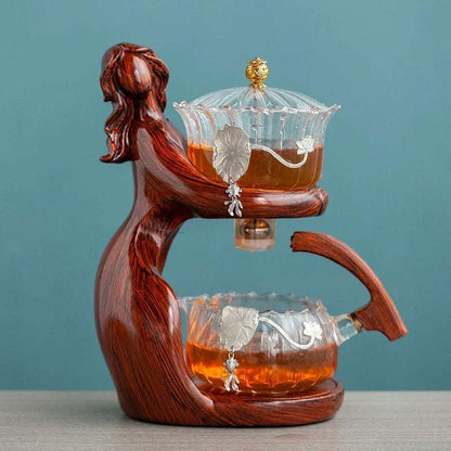 Heat-resistant Glass Teapot Holder Base Tea infusers Tea Ware Automatic Tea Set  Making  Kungfu Teapot