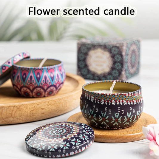 Tuoksut kynttilät kukat tuoksu laventeli ruusu aromaattiset kynttilät purkit soijavaha hajuste kynttilän häät syntymäpäivälahja kodin sisustus