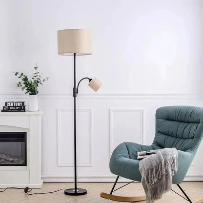2-Light Floor Standing Lamp with Adjustable Head