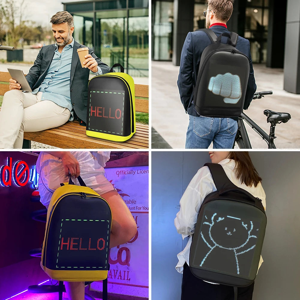 LED farebná obrazovka Prispôsobiteľná batohová taška na batohovú tašku Školská taška pre mužov Študenti Vysokoškolské cyklistické vybavenie