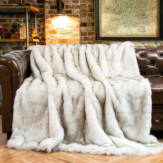 Battilo Faux Fur Blanket for Bed Sofa Luxury Decor Blanke Soft Fuzzy Plaid Fox Fur Blankets Winter Warm Cozy Throw Blanket