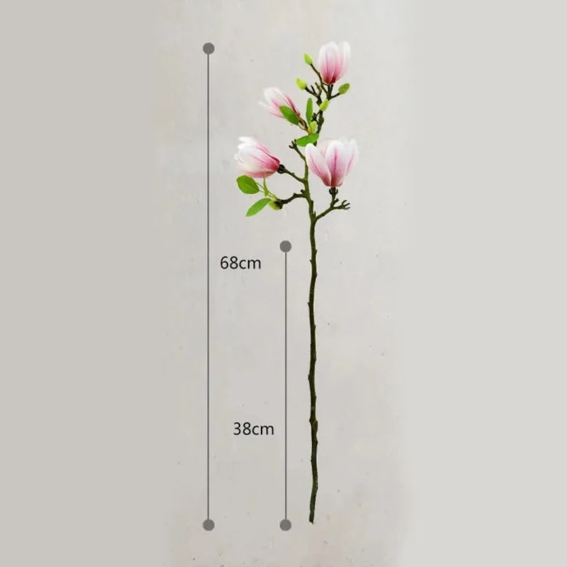 Simulación de flores artificiales Rama de magnolia para la sala de estar decoración de la sala de estar de la sala de seda decoración de la fiesta de bodas