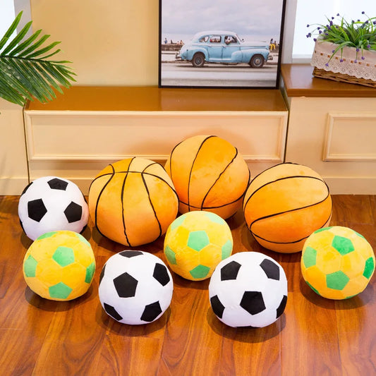 Home Bedroom Children Creative Football Throw Pillow Cushion Large Ball Plush Toy Football Mascot Memorial Gift for Children