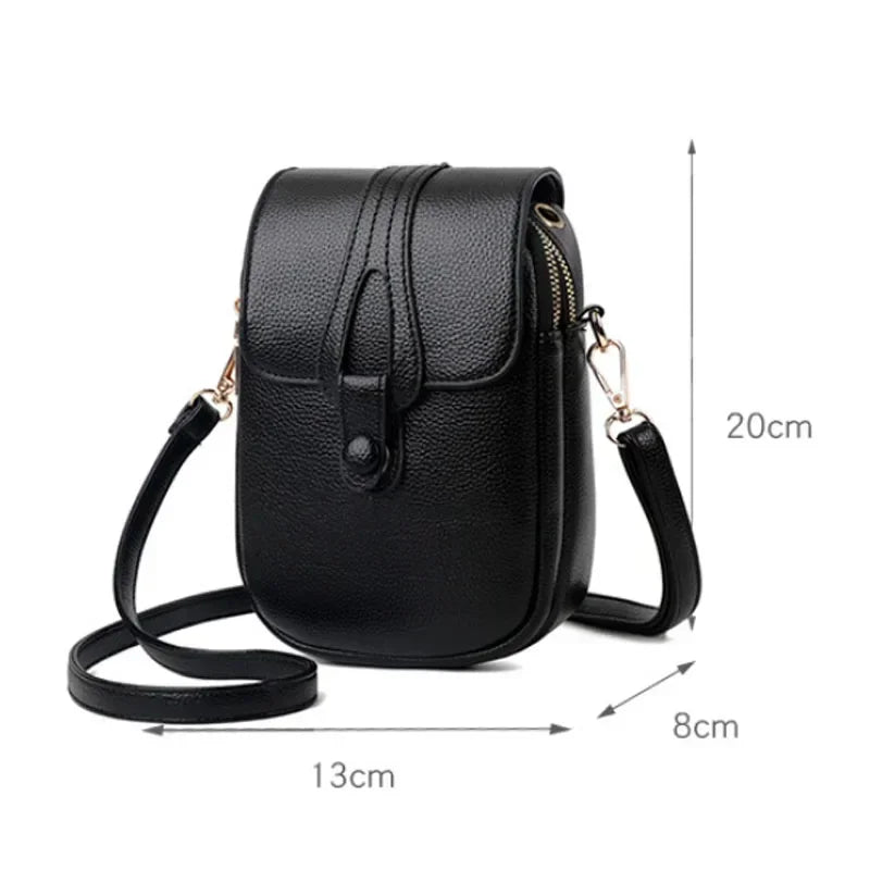 Bolsos de hombro pequeños de moda vintage para mujeres retro PU cuero de cuero Crossbody teléfono bolso de bolso de bolso de mensajería y bolsos