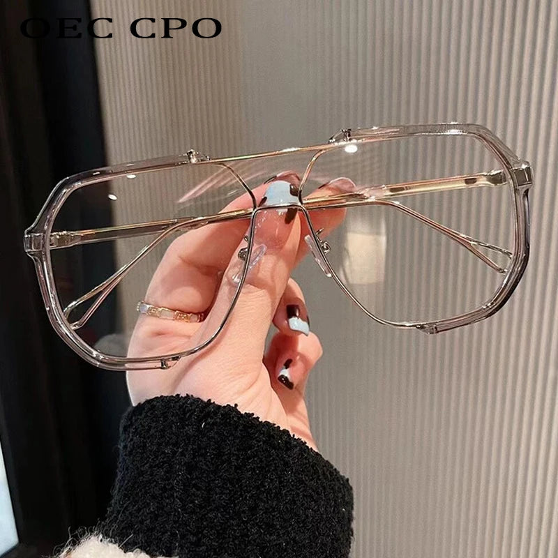 Occhiali da sole di grandi dimensioni Donne 2023 Nuovi occhiali da sole unici unici per uomini Uv400 occhiali punk Trending femmina Eyewear Uv400