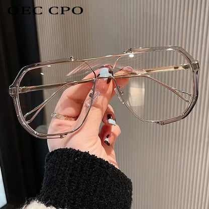 Gafas de sol de gran tamaño Mujeres 2023 Nuevas gafas de sol de moda de una pieza para hombres UV400 Punk Glasses Tending Femenino Ev400 UV400
