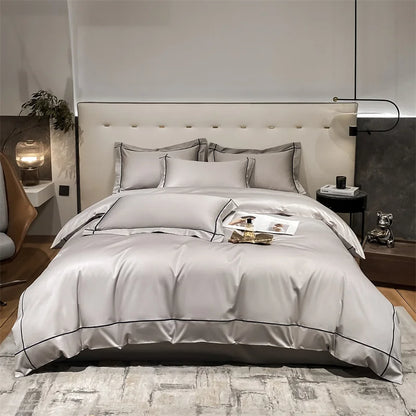 Set di biancheria da letto da ricamo egiziano in cotone foglio set di lupipiumini di lusso coperchio letto letto di lino cuscino 5 stelle da letto hotel da letto hotel