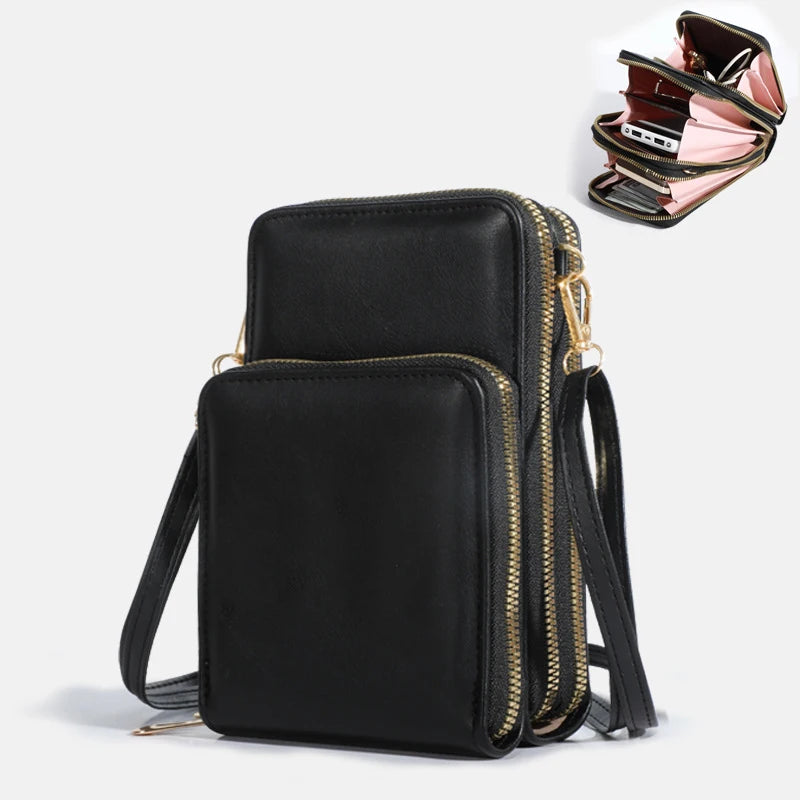 Sac pour femmes sac à main de luxe de grande capacité PU en cuir pavé des portefeuilles portefeuilles cartes portables sac à main le sac de messager féminin