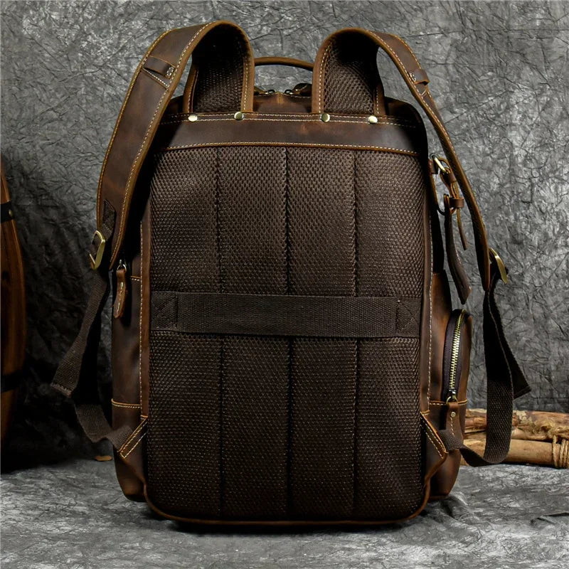 Hoogwaardige tassen Herenleren rugzak retro luxe modestijl Backpack Travel Backpack Schooltas voor mannen Leather Daypack