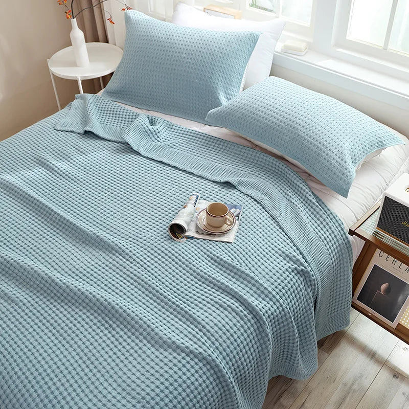 Japan vaffel plaid bomuldstæppe til seng en enkelt dronning konge sengetæppet seng sofa tæpper kaste bomuldsark dækket seng dækning