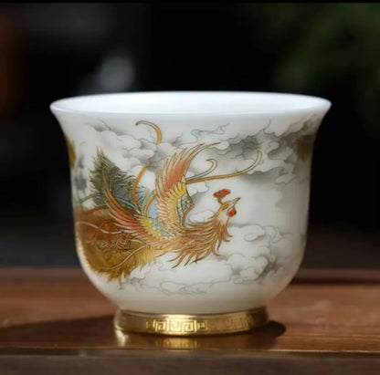 China Ceramic Unusual Glaze Jingdezhen Porcelain Cup Glaze Aesthetic For Kung Fu Puer Oolong Tieguanyin Flower Tea Ceremony