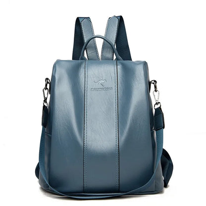 Anti-krádež kožená batoh Ženy Vintage ramenní taška dámy Vysoká kapacita Travel Backpack School tašky dívky mochila feminina