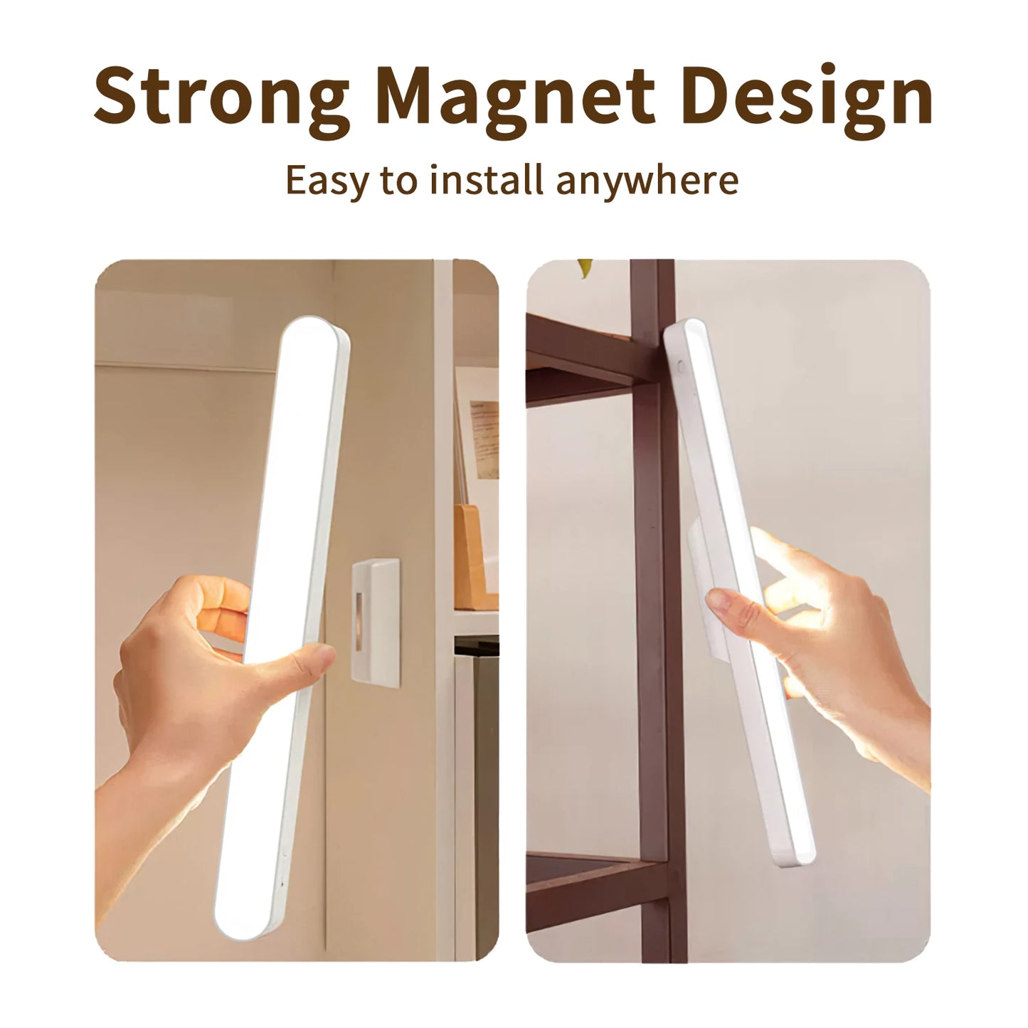 LED Desk Lamp Hanging Magnetic Stepless Dimming LED Night Light USB Rechargeable Bedroom Light Cabinet Closet Reading Night Lamp