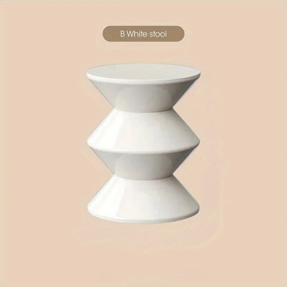 Plastic Coffee Table - Modern Side End Table for Living Room, Sofa, Hallway, Balcony - Durable Plastic Nightstand Foot stool