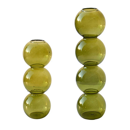 1pc Japanese Ornaments Nordic Living Room Simple Creative Spherical Small Flower Vases Stained Bubble Glass Vase Home Decoration