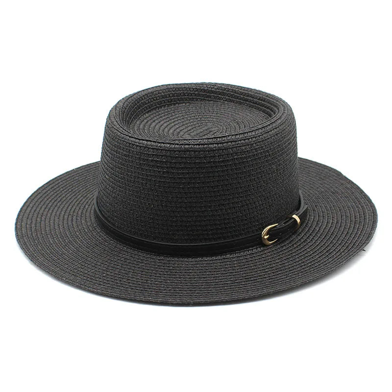 2022. Ljetni novi stil slamke kape na otvorenom Suncade Wide Brim Flat Top Fedora Hats za žene i muškarce Fedora slame kape