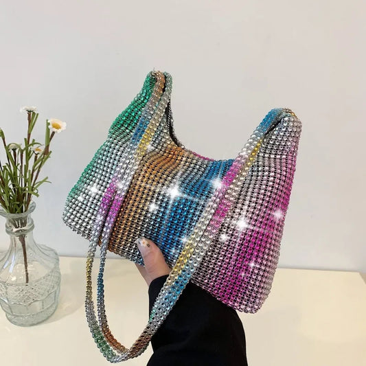 Mode -Strass -glänzende Handtasche Frauen funkelnde Abendkupplungsbeutel Luxus Design Kausalhandtasche Damen Umhängetasche