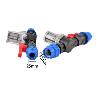 25mm 32mm Watering Tube Irrigation Filter 40/80/100/200 Mesh Filter Joint Garden Irrigation System Tube Connector Strainer