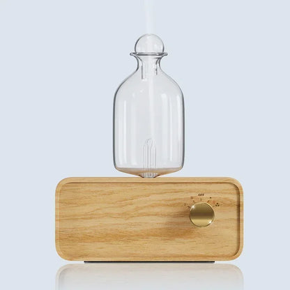 Glass Essential Oil Diffuser Wood Grain Base Air Aroma Diffuser 2600mAh Professional Machine Nebulizer For Home Office Room
