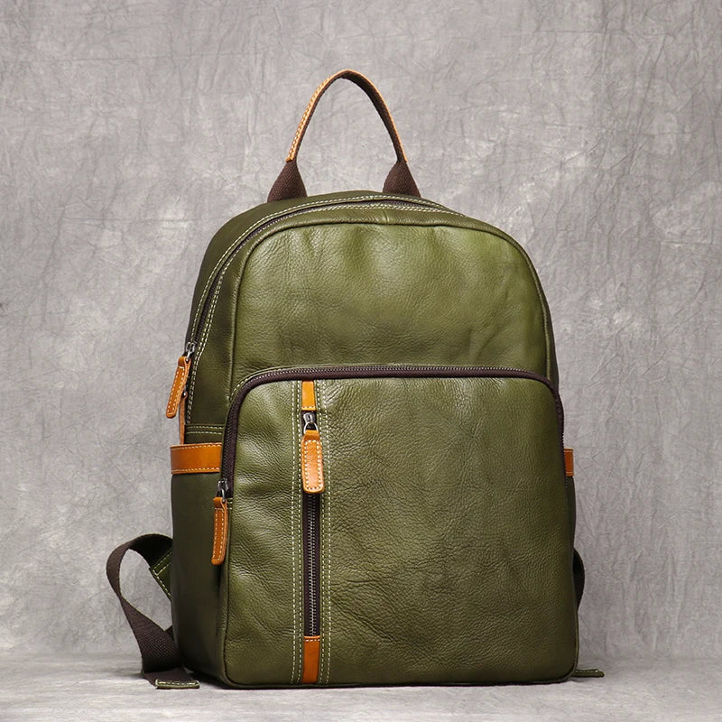 Vintage echter Leder -Männer -Rucksack First Layer Cowide Travel Backpack Leisure College Schultasche Mann Satchel -Tasche Lethfocus
