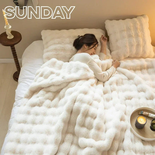 Zimska imitacija krzna plišana deka topla super mekana pokrivača kauč na kašični poklopac luksuzni pahuljasti deka za spavaću sobu kauč jastuk jastuk
