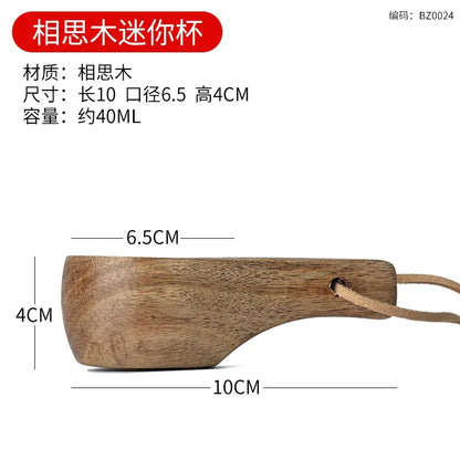 Natural Solid Wood Finnish Cup Outdoor Camping Mug Natural Acacia Wooden Tea Cup Milk Tea Wine Cup Portable Anti Scalding