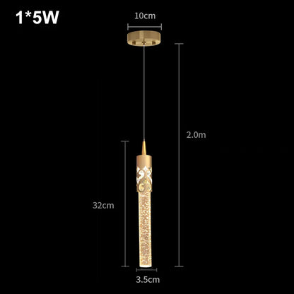 Modern Luxury Crystal Pendant Lamps Home Decor Bedside Hanging Light For Living Room Kictchen Bedroom Ceiling Chandelier Lights