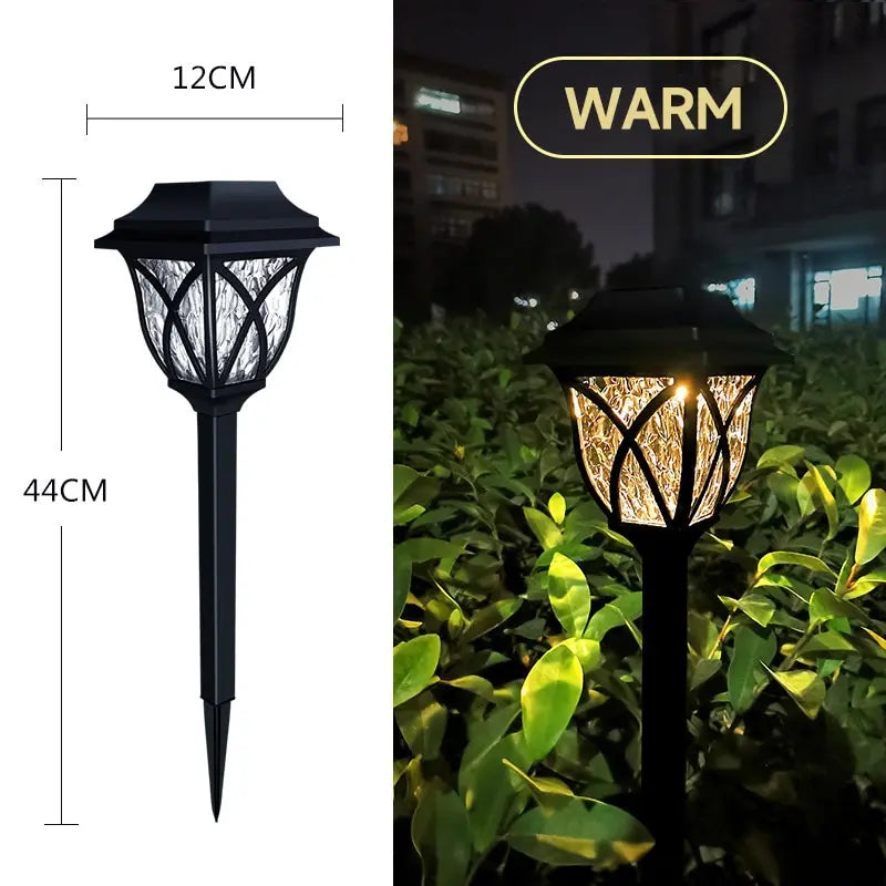 2db/tétel LED napenergia -lámpák kültéri vízálló meleg könnyű kerti dekorációs lámpa a sétány útvilla udvarához