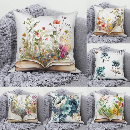 Boho kukka tyynykansi kevät kukka -sohva tyyny neliö heitto moderni koti olohuoneen sisustus