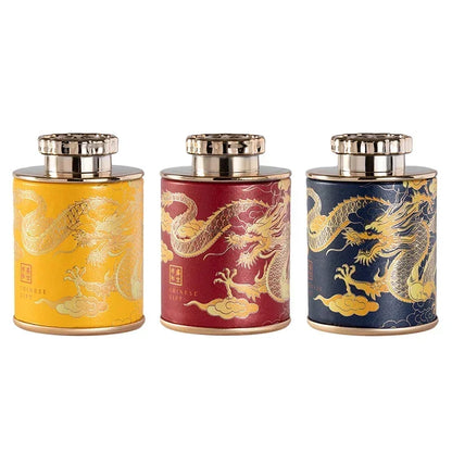 Portable Sealed Cans Dragon Print Mini Tea Canister Home  Packaging Box Travel Tea Paper Storage Canisters Empty Can