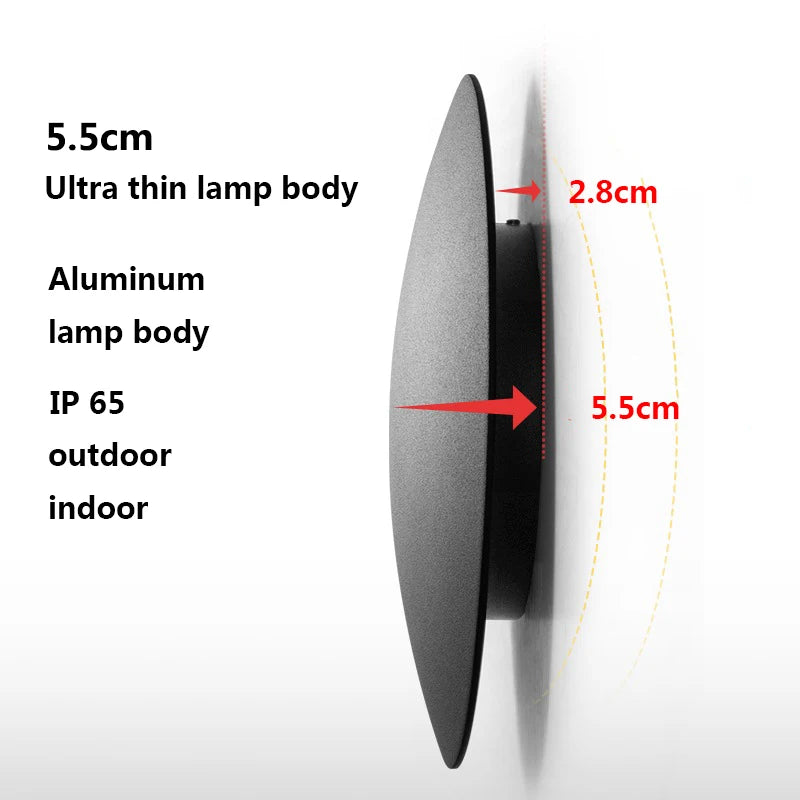 Aluminum Outdoor waterproof wall lamp, courtyard garden, modern and minimalist balcony, living room, bedroom, indoor wall lamp