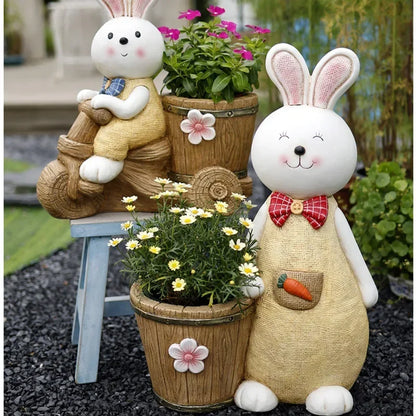 Kvetinové hrnce na nádvorie roztomilý králik úspech, hrniec vonkajšie zvieratá stojan pre kvety vynikajúce praktické záhradné hrnce