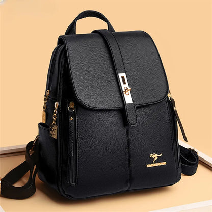 Sac à dos de cuir de luxe pour filles SAC A DOS DOS CASBACKAGD Black Vintage Sac à dos Sacs d'école pour filles Mochila Rucksack