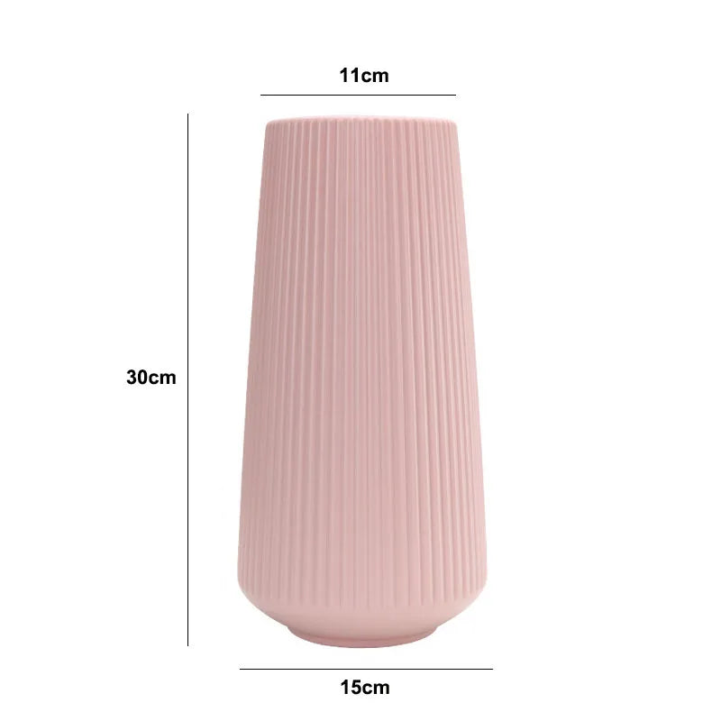 Morandi Plastic Vase Living Room Decoration Ornaments Modern Origami Plastic Vases for Flower Arrangements Home Decoration