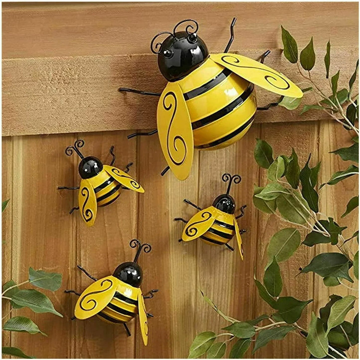 1/4pcs set Decorative Metal Bee Figurines Art Home Decoration Bee Backyard Garden Accent Wall Ornament Insects Miniatures