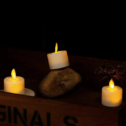 4 of 6 flameless Moving Wick -kaarsen met afstandsbediening realistische kerstkerk bruiloft nep elektronische kaars led bruiloft