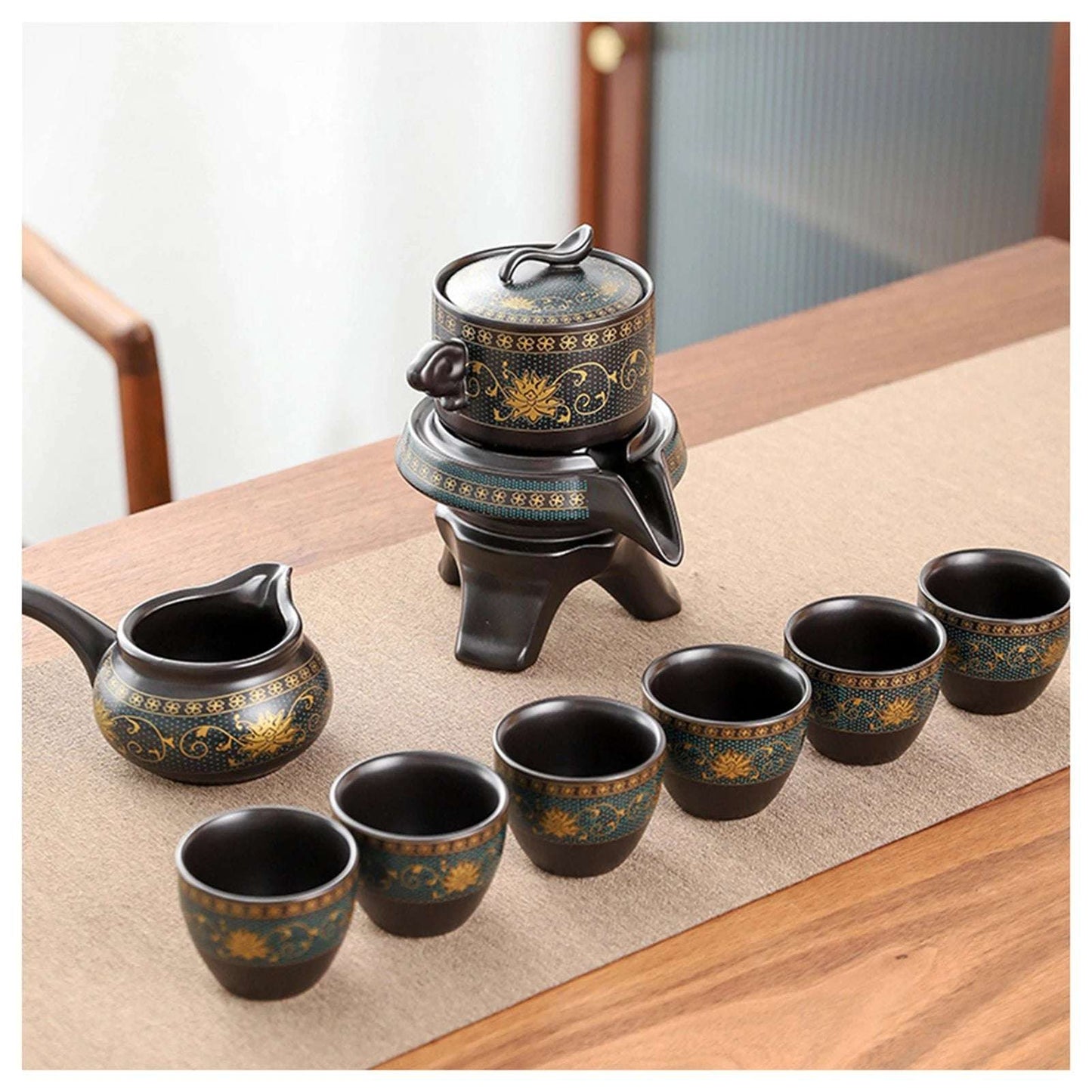 Chinese Tea Set Ceramic Kungfu Tea Set With Pattern Tea Pot And Cup Kit Multifunctional Travel Teapot Gift For Friends Family